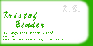 kristof binder business card