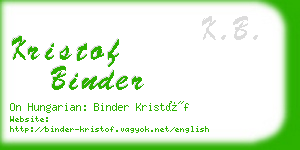 kristof binder business card